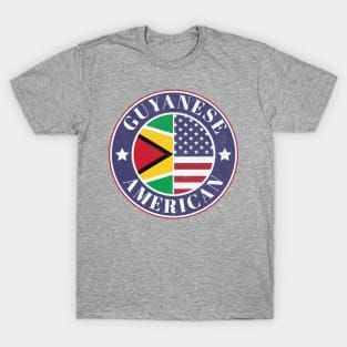 Proud Guyanese-American Badge - Guyana Flag T-Shirt